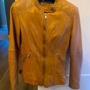 DANIER size 3XS tan bomber jacket.